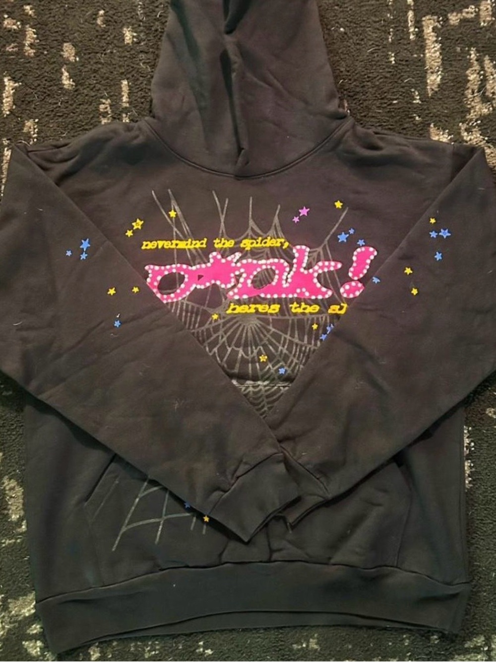 soeur Black Sweatshirt with Pink Interior Print